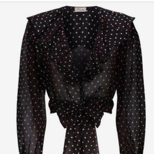 Temperley London Dot Printed Ruffle Blouse ($695)